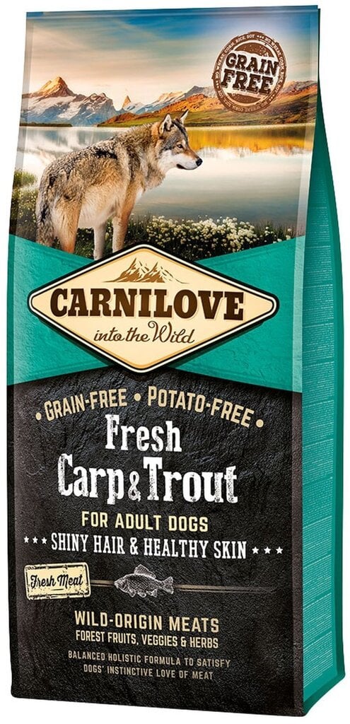 Carnilove Carp&Trout 12kg Suņiem cena un informācija | Sausā barība suņiem | 220.lv
