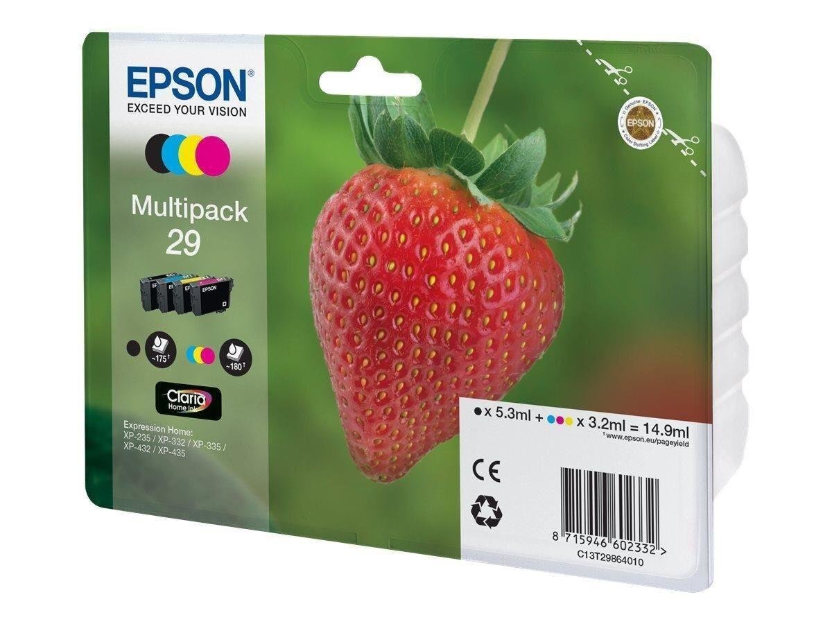 EPSON Multipack, 4 krāsas, 29 tintes Claria Home Ink (blisteris bez signāla) cena un informācija | Tintes kārtridži | 220.lv