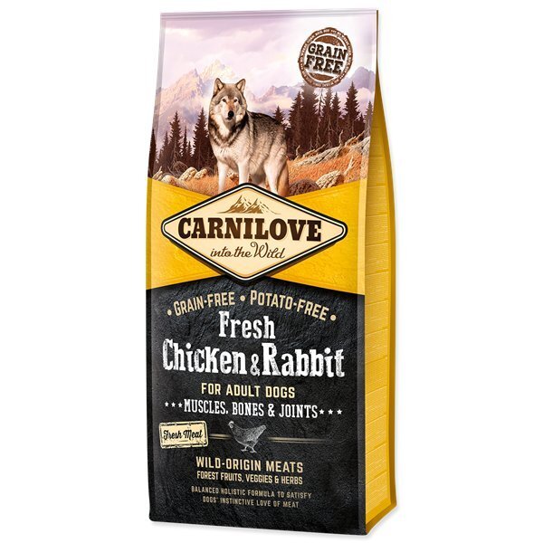 Carnilove Chicken&Rabbit 12kg Suņiem cena un informācija | Sausā barība suņiem | 220.lv