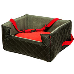 Amibelle Guļvieta-krēsls Lux, melns ar sarkanu spilvenu L, 57 x 50 x 25 cm cena un informācija | Ceļojumu piederumi | 220.lv