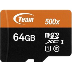 Flash Micro-SD 64GB Team UHS-I 1Adp цена и информация | Карты памяти для мобильных телефонов | 220.lv