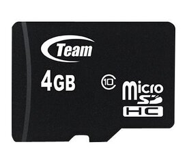 Карта памяти Flash Micro-SD 4GB Team C10 1Adp цена и информация | Карты памяти для мобильных телефонов | 220.lv