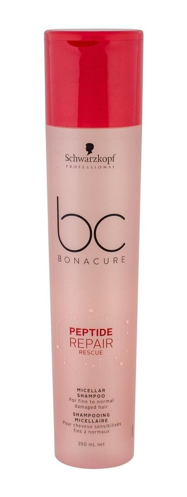 Micelāra šampūns bojātiem matiem Schwarzkopf Professional BC Bonacure Peptide 250 ml cena un informācija | Šampūni | 220.lv