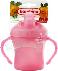 Ergonomiska krūze ar silikona snīpi Bambino Easy Sip, rozā цена и информация | Бутылочки и аксессуары | 220.lv