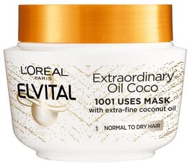 Matu maska ​​ar kokosriekstu eļļu L'Oreal Paris Elvital Extraordinary Oil 300 ml цена и информация | Средства для укрепления волос | 220.lv