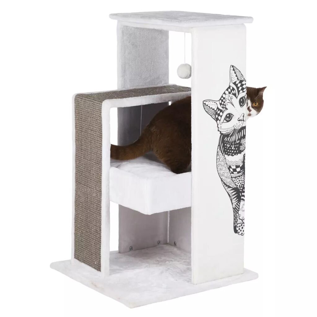 Trixie kačių draskyklė namelis Maria, baltas 58 × 58 × 101 cm cena un informācija | Kaķu mājas, nagu asināmie | 220.lv