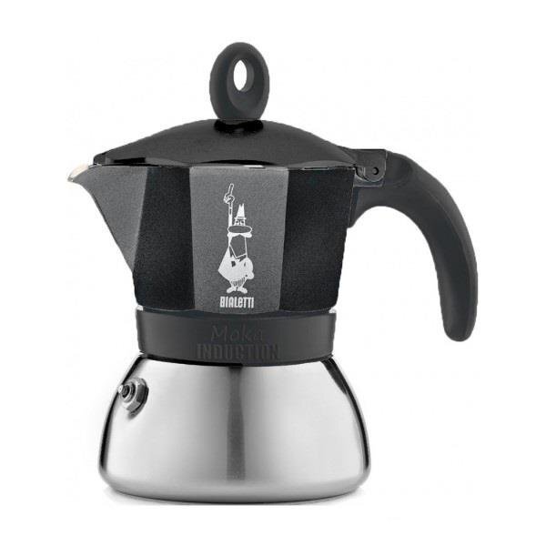 Espresso kafijas kanna Bialetti Moka 6 tasītēm, indukcijas plītij, melna цена и информация | Kafijas kannas, tējkannas | 220.lv