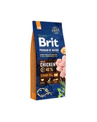 Brit Premium by Nature Senior S+M полноценный корм для собак 15кг цена и информация |  Сухой корм для собак | 220.lv