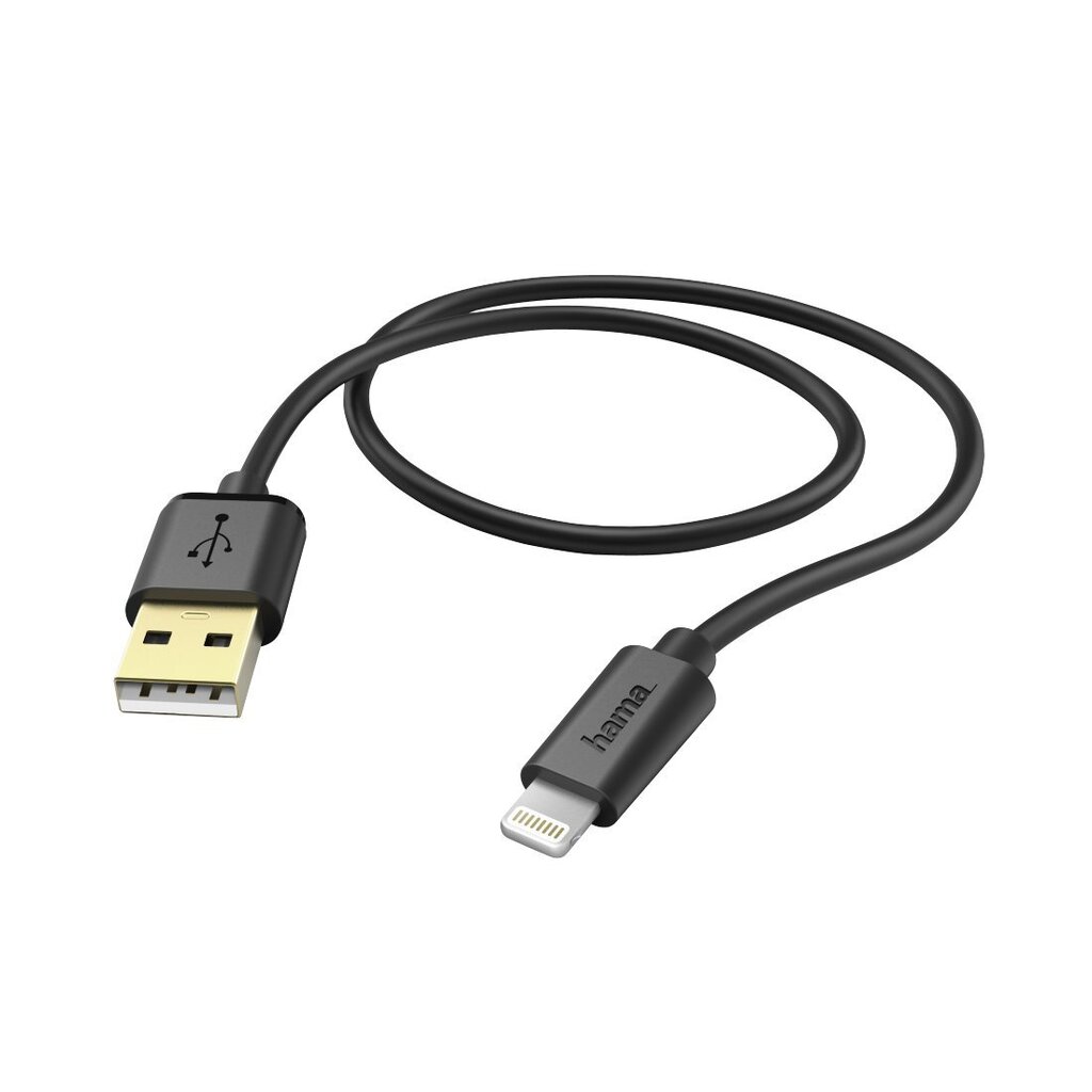 USB kabelis Hama iPhone / iPad, 1,5 m, melns цена и информация | Savienotājkabeļi | 220.lv