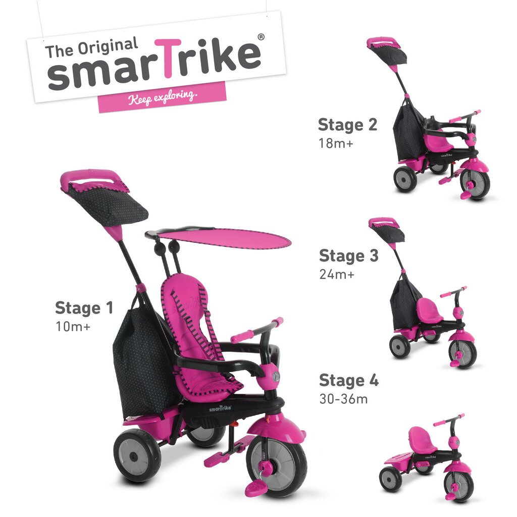 Trīsritenis Smart Trike, sārts цена и информация | Trīsriteņi | 220.lv