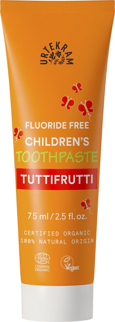 Bērnu zobu pasta Urtekram Tutti - Frutti 75 ml cena un informācija | Bērnu kosmētika, līdzekļi jaunajām māmiņām | 220.lv