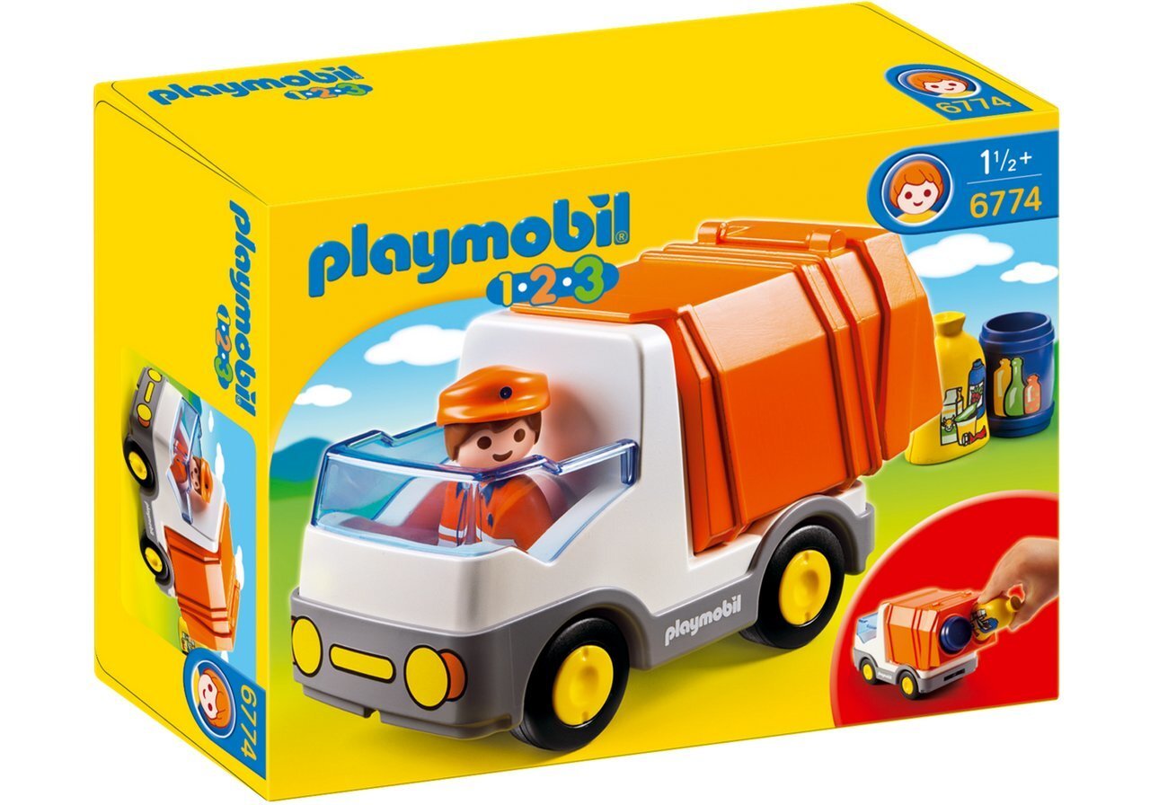 6774 PLAYMOBIL® 1.2.3 Atkritumu vedējs ar šoferi cena un informācija | Konstruktori | 220.lv