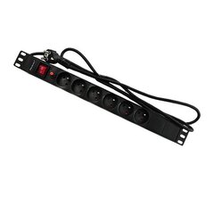 Qoltec 53995 Блок питания от перенапряжения для RACK 19&quot; с CB | 1U | 16A | PDU | 6xFRENCH | 2m цена и информация | Удлинители | 220.lv