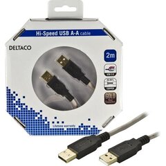 Kabelis DELTACO USB 2.0 "A-A", 2.0m, balts-melns / USB2-8-K cena un informācija | Kabeļi un vadi | 220.lv