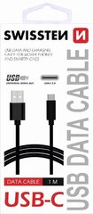 Universāls kabelis Swissten USB-C 3.1, 1.2 m, melnā krāsā cena un informācija | Savienotājkabeļi | 220.lv