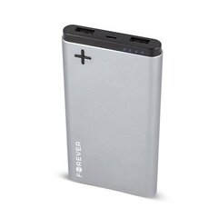 Forever PTB-04S Power Bank Ultra Aluminium 8000 mAh Universāla Ārējas uzlādes Baterija LED / USB 2A Sudraba cena un informācija | Lādētāji-akumulatori (Power bank) | 220.lv