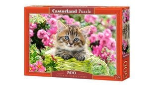 Пазл Castorland "Kitten in Flower Garden", 500 ч. цена и информация | Пазлы | 220.lv