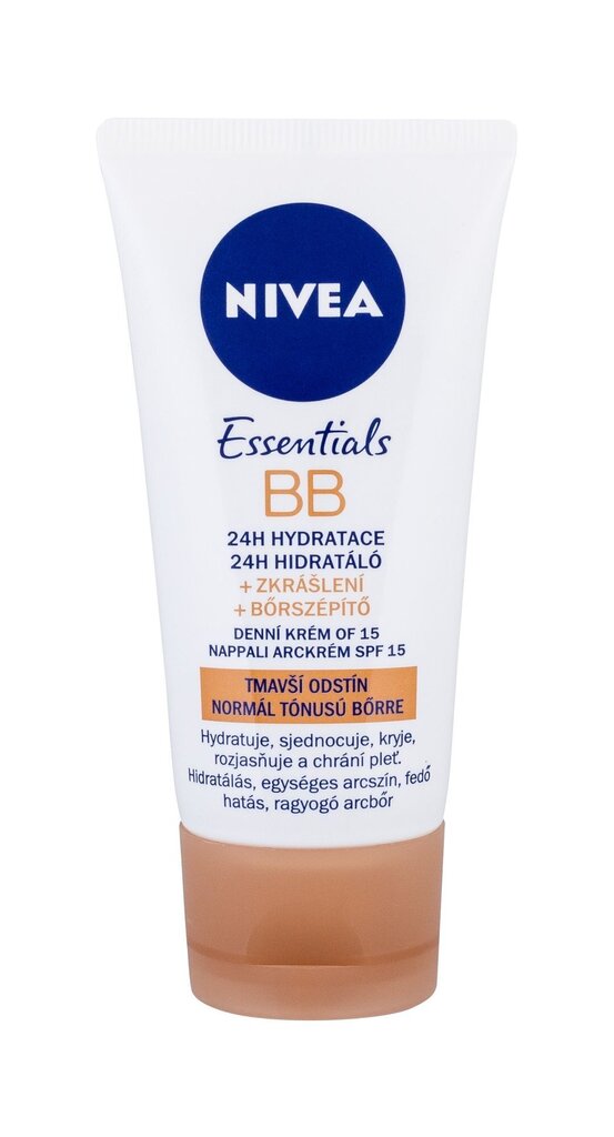 Tonējošs, mitrinošs krēms Nivea BB Cream 5in1 Beautifying Medium to Dark SPF10, 50 ml cena un informācija | Sejas krēmi | 220.lv