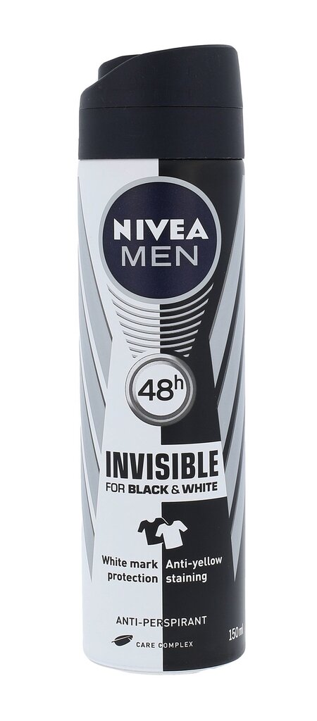 Izsmidzināms dezodorants Nivea Men Invisible For Black & White vīriešiem 150 ml cena un informācija | Dezodoranti | 220.lv