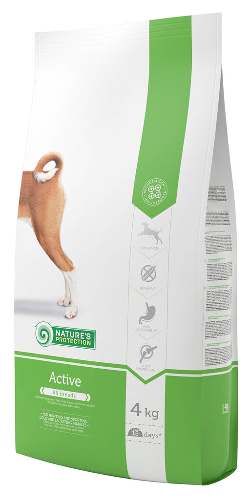 Nature's Protection Dog Active, 4 kg cena un informācija | Sausā barība suņiem | 220.lv