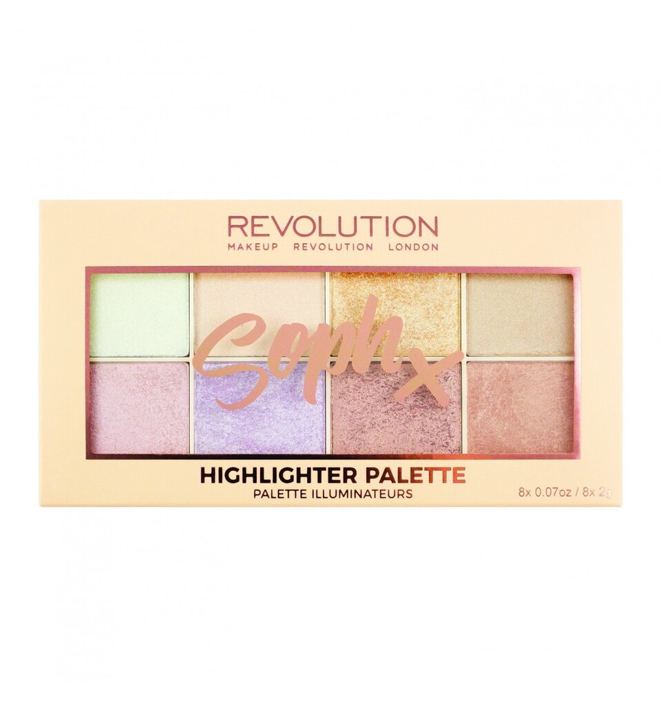 Grima palete Makeup Revolution SophX 8x2.5 g цена и информация | Bronzeri, vaigu sārtumi | 220.lv