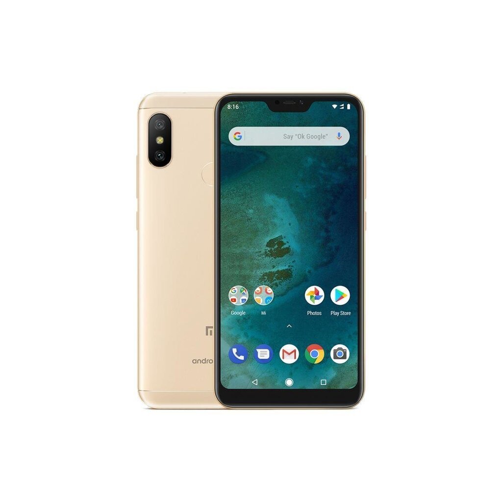 Xiaomi Mi A2 Lite, 32 GB, DUAL Sim Gold цена и информация | Mobilie telefoni | 220.lv