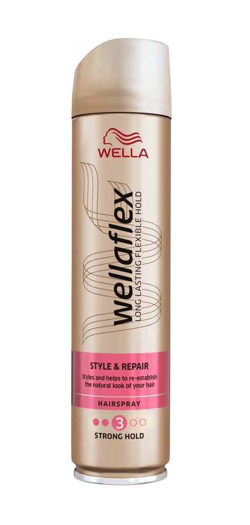 Wella Wellaflex Style & Repair matu laka 250 ml cena un informācija | Matu veidošanas līdzekļi | 220.lv