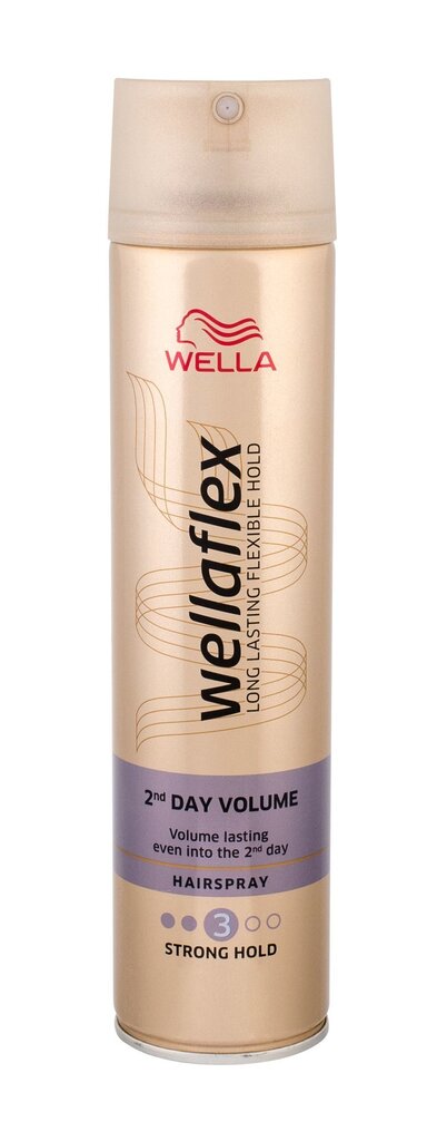 Wella flex 2nd Day Volume matu laka, 250 ml cena un informācija | Matu veidošanas līdzekļi | 220.lv