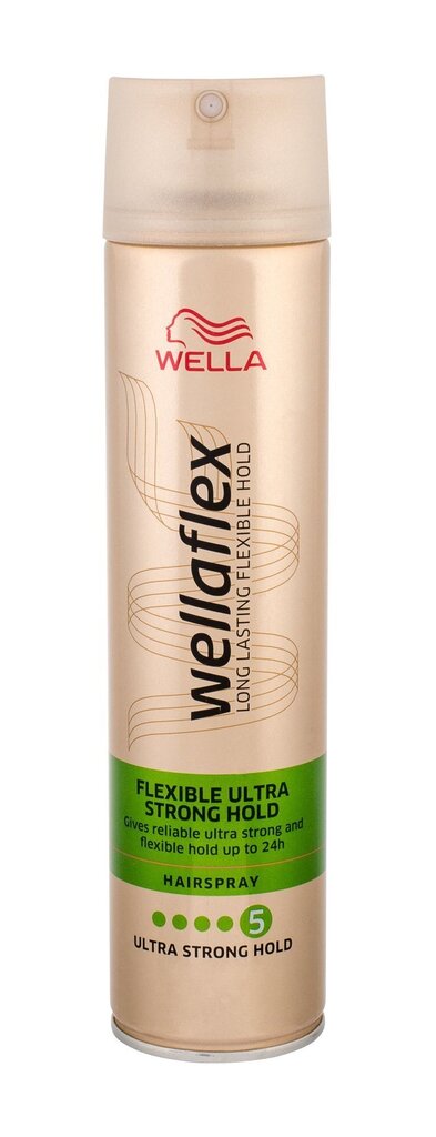 Matu laka ar īpaši spēcīgu fiksāciju Wella flex Flexible Ultra Strong, 250 ml цена и информация | Matu veidošanas līdzekļi | 220.lv