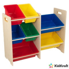 Kidkraft 7-daļīgs plaukts ar uzglabāšanas kastēm cena un informācija | Plaukti bērnu istabai | 220.lv