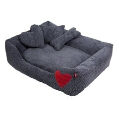 Amibelle кроватка с красным сердечком для домашних животных, тёмно-серая 64 x 87 x 14 см цена и информация | Лежаки, домики | 220.lv