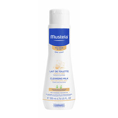 Attīrošš ķermeņa pieniņš Mustela Dry Skin Cleansing Milk Face and Diaper bērniem 200 ml cena un informācija | Bērnu kosmētika, līdzekļi jaunajām māmiņām | 220.lv