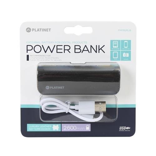 Platinet lādētājs-akumulators Leather 2600mAh, melns (43404) cena un informācija | Lādētāji-akumulatori (Power bank) | 220.lv