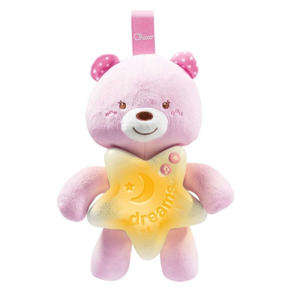 Lācis-nakts lampa Chicco Goodnight Bear First Dreams, Rozā cena un informācija | Rotaļlietas zīdaiņiem | 220.lv