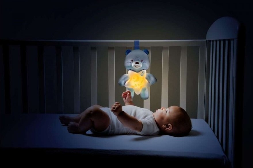 Lācis-nakts lampa Chicco Goodnight Bear First Dreams, Zila цена и информация | Rotaļlietas zīdaiņiem | 220.lv