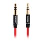 Remax RL-L100 Premium AUX Cable 3.5 mm -> 3.5 mm 1 m Red цена и информация | Kabeļi un vadi | 220.lv