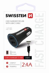 Swissten Premium SW-CCH-2.4ATYPC-B цена и информация | Зарядные устройства для телефонов | 220.lv