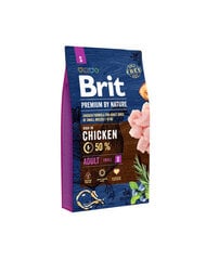 Brit Premium by Nature Adult S pilnvērtīga barība pieaugušiem suņiem 8kg цена и информация |  Сухой корм для собак | 220.lv