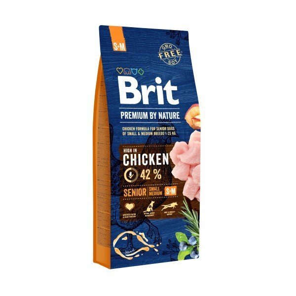 Brit Premium By Nature Senior Small Medium S+M,3 Kg цена и информация | Sausā barība suņiem | 220.lv