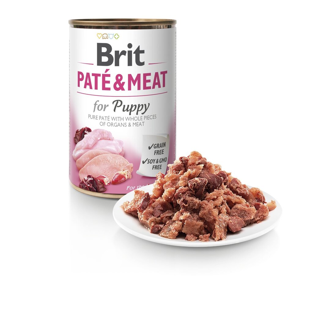 Brit Care Chicken&Turkey Pate&Meat Konservēts 400g Kucēniem cena un informācija | Konservi suņiem | 220.lv