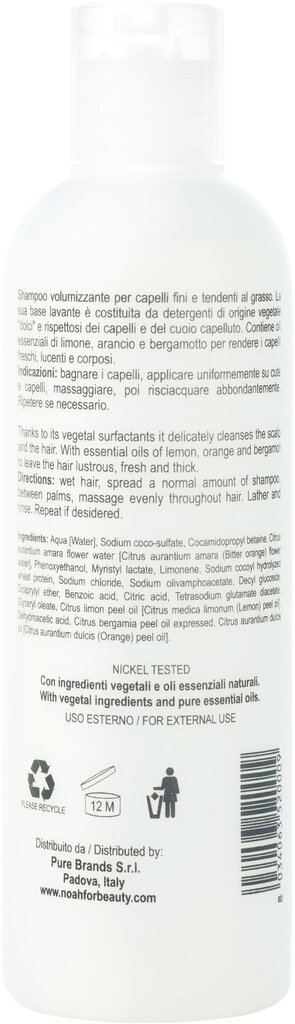 Šampūns taukainiem matiem Noah 250 ml cena un informācija | Šampūni | 220.lv
