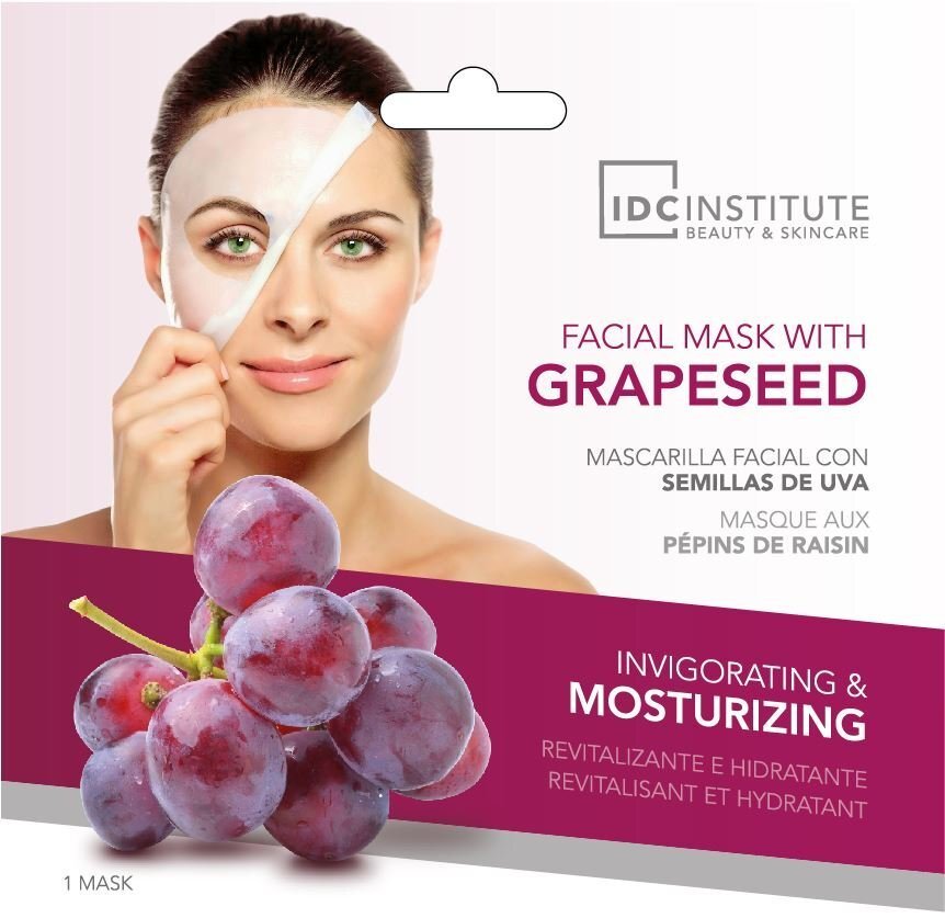 Sejas maskas tīrīšana ar vīnogu sēklām IDC Institute 1 gab cena un informācija | Sejas maskas, acu maskas | 220.lv