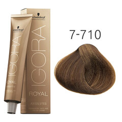 Matu krāsa Schwarzkopf Professional Igora Royal Absolutes 60 ml, 7-710 Medium Blonde Copper cena un informācija | Matu krāsas | 220.lv