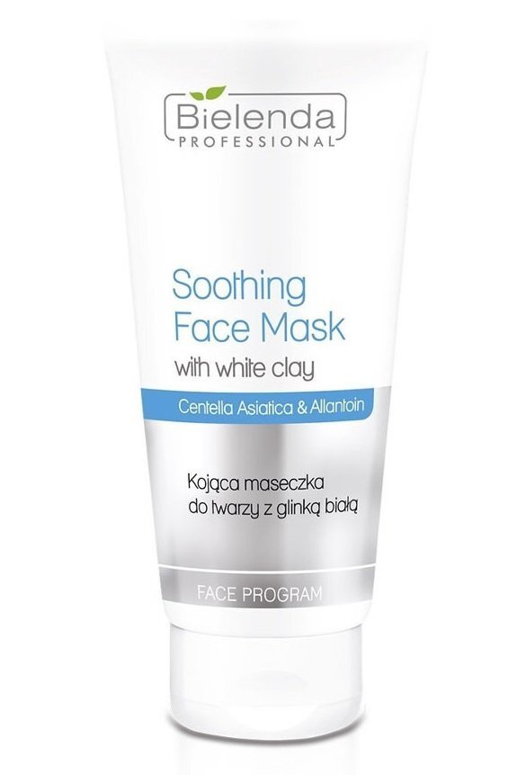 Nomierinoša sejas maska ar balto mālu Bielenda Professional Face Program Soothing 150 g cena un informācija | Sejas maskas, acu maskas | 220.lv