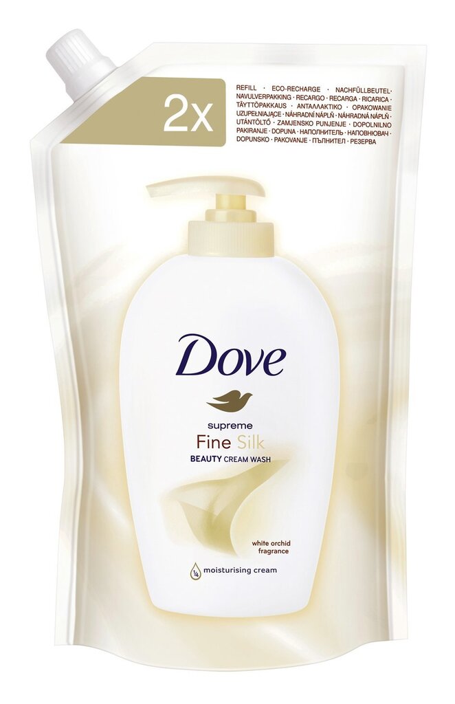 Šķidrās ziepes papildinājums. Dove Caring Fine Silk 500 ml cena un informācija | Ziepes | 220.lv