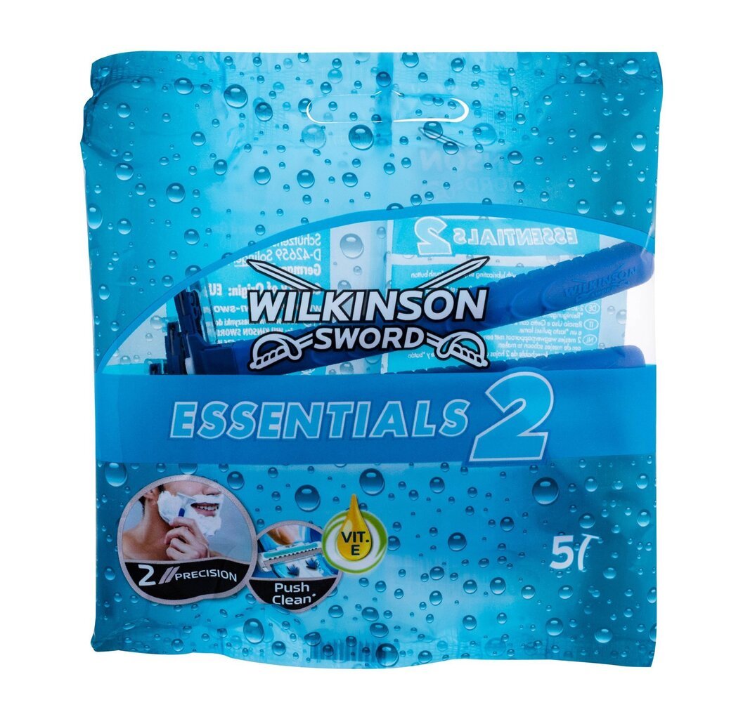 Vienreizējas lietošanas skuvekļi Wilkinson Sword Essentials 2 vīriešiem 5 gab. цена и информация | Skūšanās piederumi, kosmētika | 220.lv