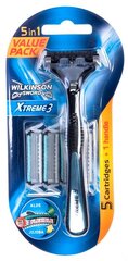 Бритва Wilkinson Sword Xtreme 3 Hybrid + 5 лезвий, для мужчин цена и информация | Косметика и средства для бритья | 220.lv