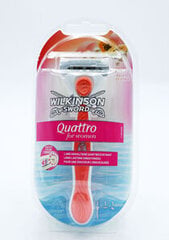 Бритва Wilkinson Sword Quattro для женщин цена и информация | Косметика и средства для бритья | 220.lv