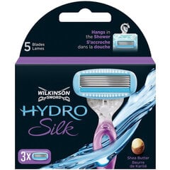 Skuvekļa žiletes Wilkinson Sword Hydro Silk sievietēm, 3 gab. цена и информация | Косметика и средства для бритья | 220.lv