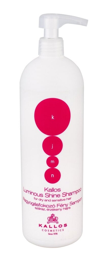 Matu šampūns spīdumam Kallos KJMN Luminous Shine, 1000 ml cena un informācija | Šampūni | 220.lv
